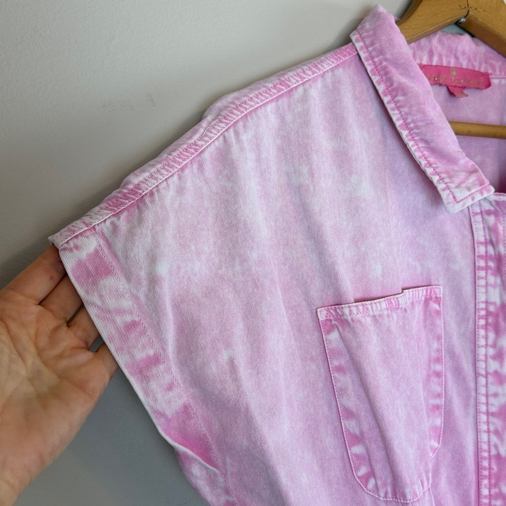 Simply Southern pink "Denim" Jumpsuit women’s size large - Picture 8 of 16
